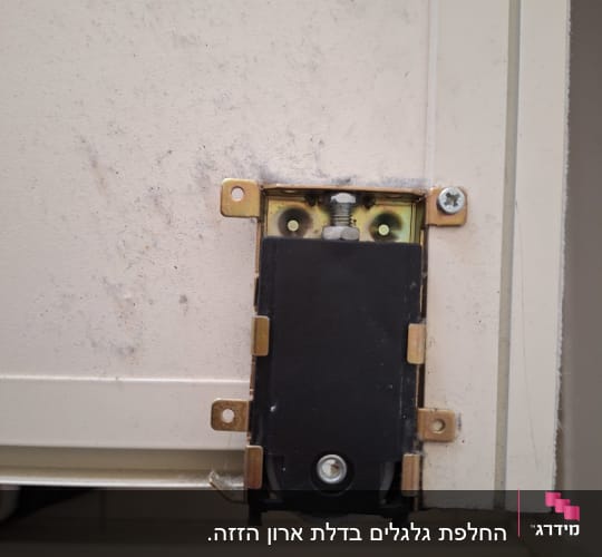 תמונה של מנגנון דלת ארון עם ברגים